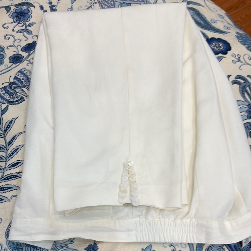 Ruby RD Elegant White Pants with Sequin Detail